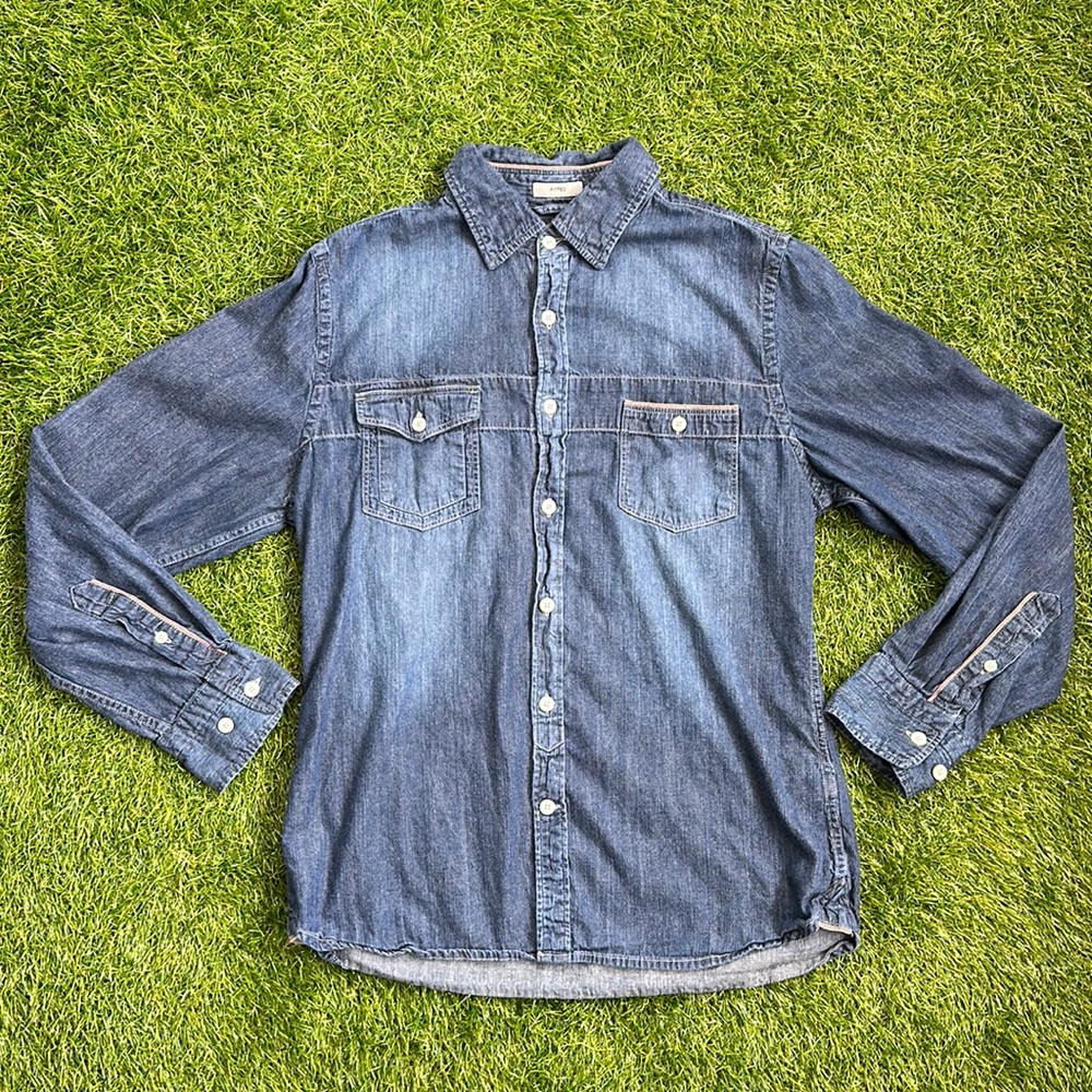 Express Denim Chambray Button-down Shirt